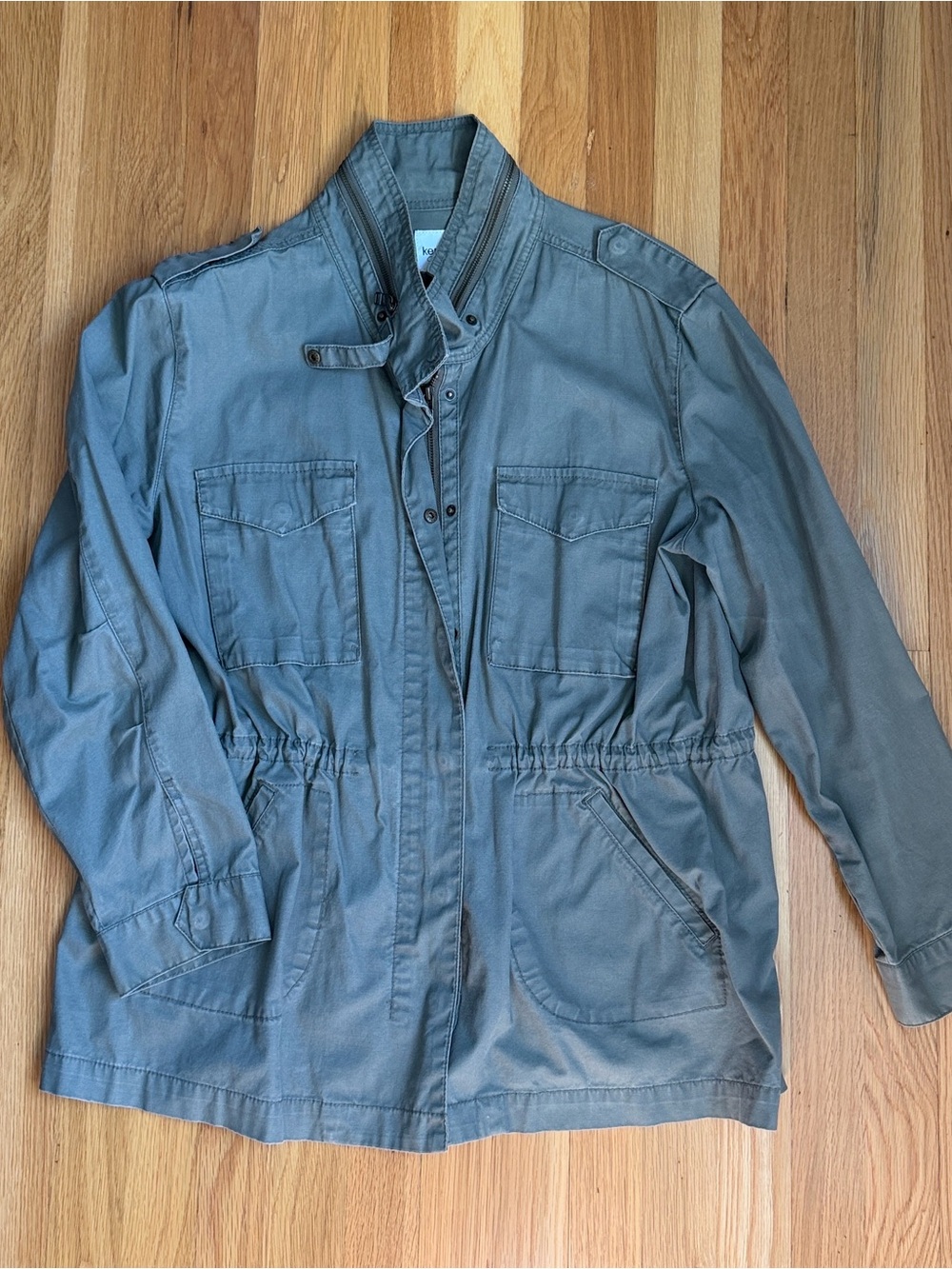 Kensie Olive Utility Jacket with Front Pockets